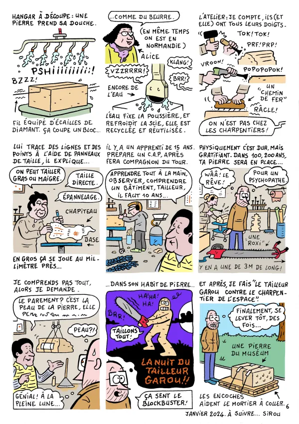 Le chantier du musée en BD : épisode 3 "les tailleurs de pierre"