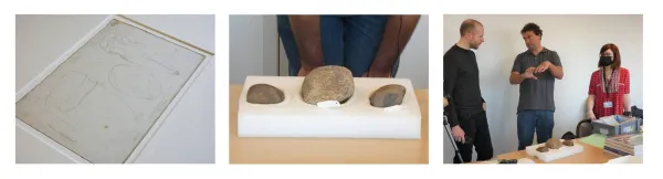 Présentation des haches archéologiques prélevées et dessinées par Lesueur.