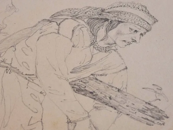 "Jamy, Chawtas, à Petit Golphe, Mississippi", Charles-Alexandre Lesueur. Crayon sur papier, 16 avril 1830.